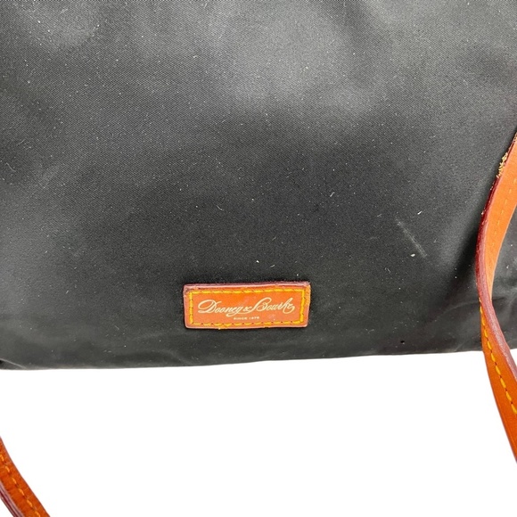 DOONEY & BOURKE Black Brown Genuine Leather Canvas CROSSBODY Purse Messenger Bag - Picture 12 of 16